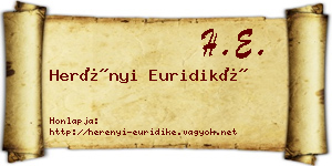 Herényi Euridiké névjegykártya